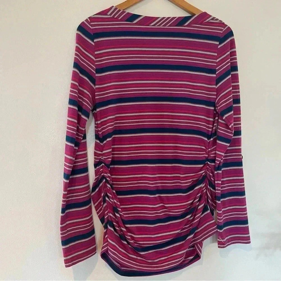 Liz Lange striped button sleeve‎ Maternity shirt, size M. - Picture 2 of 6